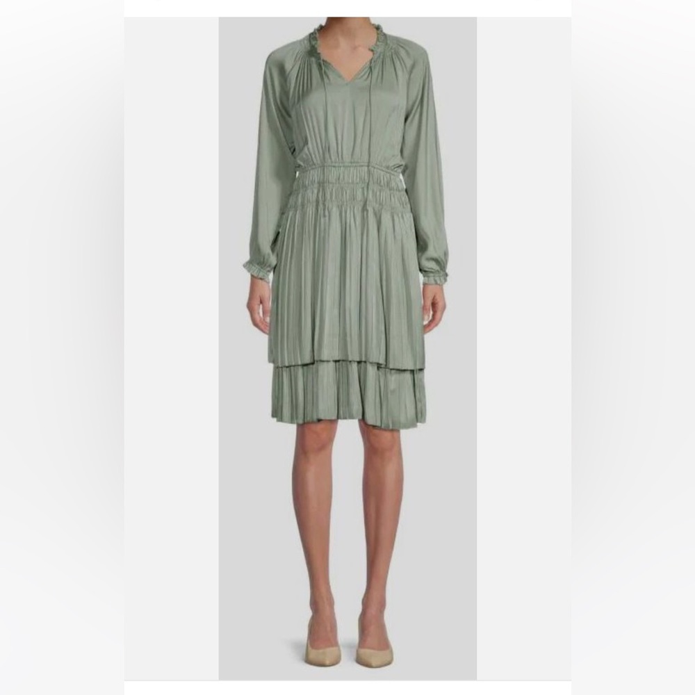 Tahari elegantly sage midi dress